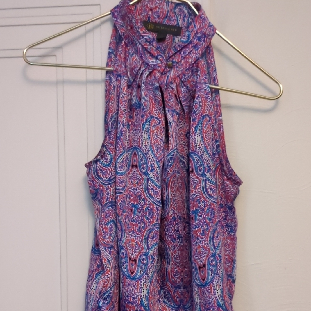 Outback Red Purple and Pink Sleeveless Blouse with Tie Front